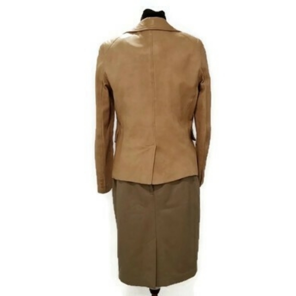 🇨🇦 Gorgeous Danier leather jacket | classic camel colour | blazer-style | Sz S - Picture 3 of 13